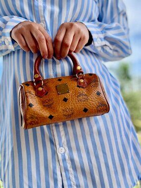 Free COA MCM Mini Boston Bag